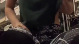 Super cute white girl masturbating at her store job